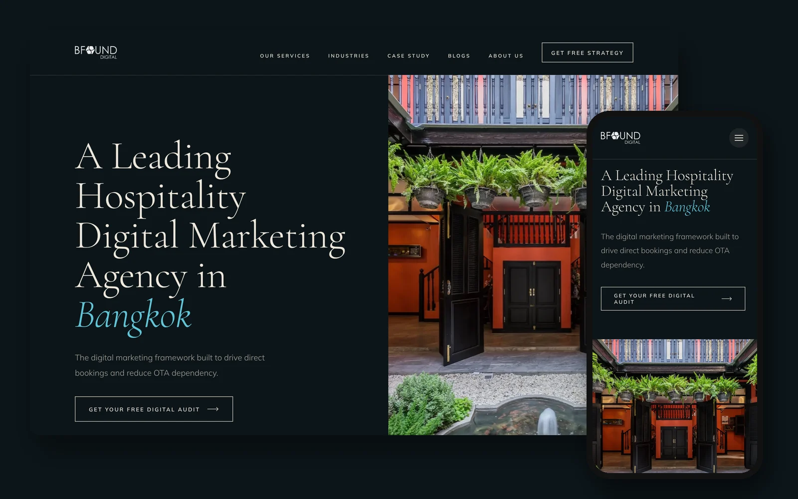 Grand Hotel — home page on desktop and mobile