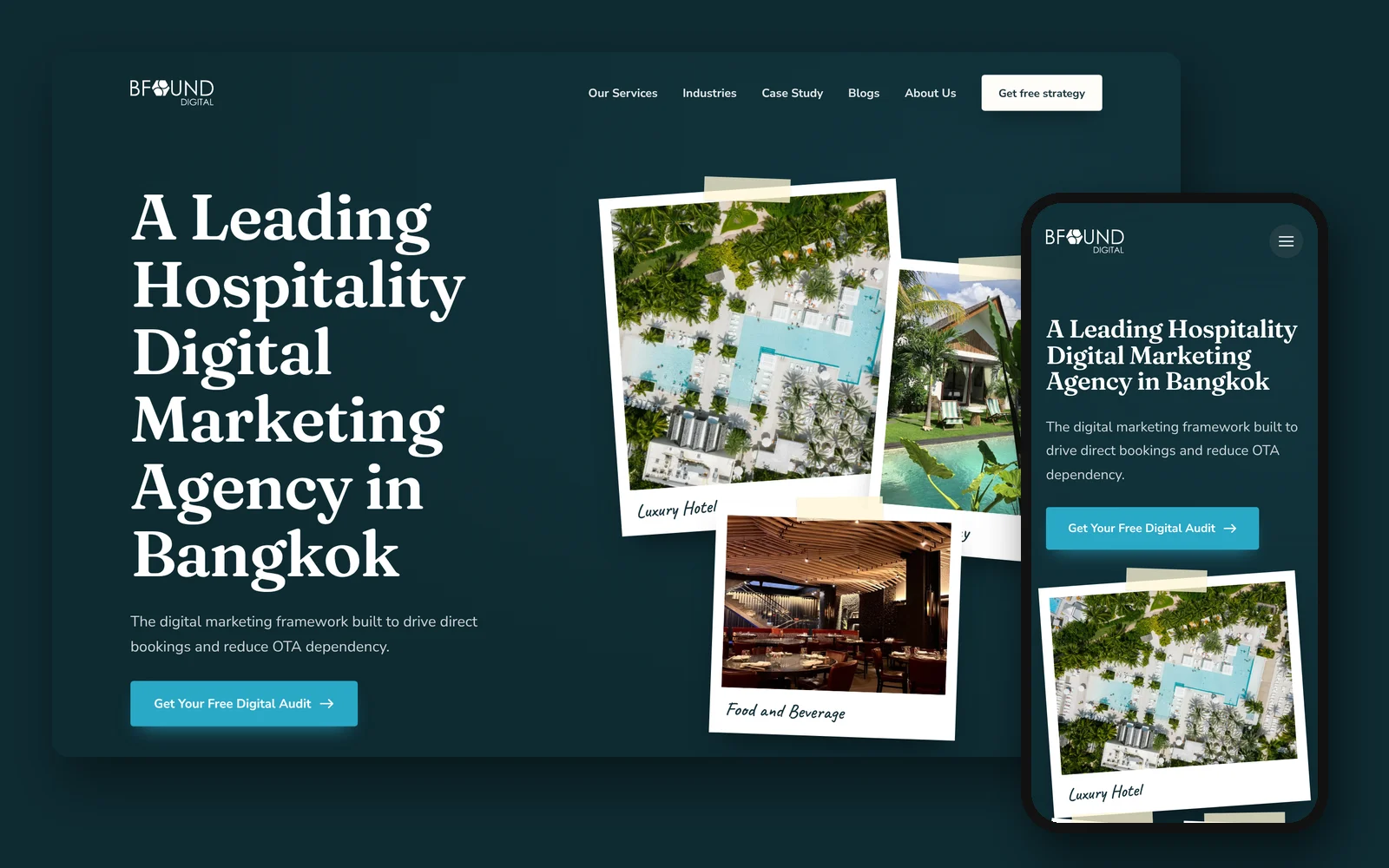 Travel Journal — home page on desktop and mobile
